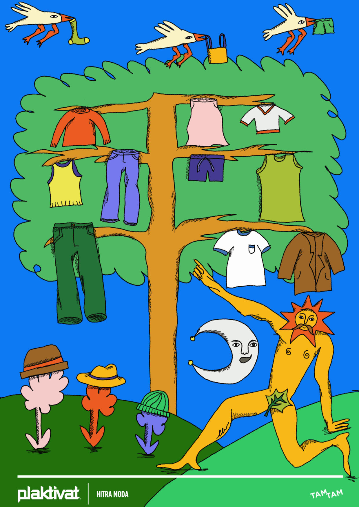 white banner with hand-lettering saying Thank You Kindly, with a black outline and green fill, either side are pink hand-drawn flowers